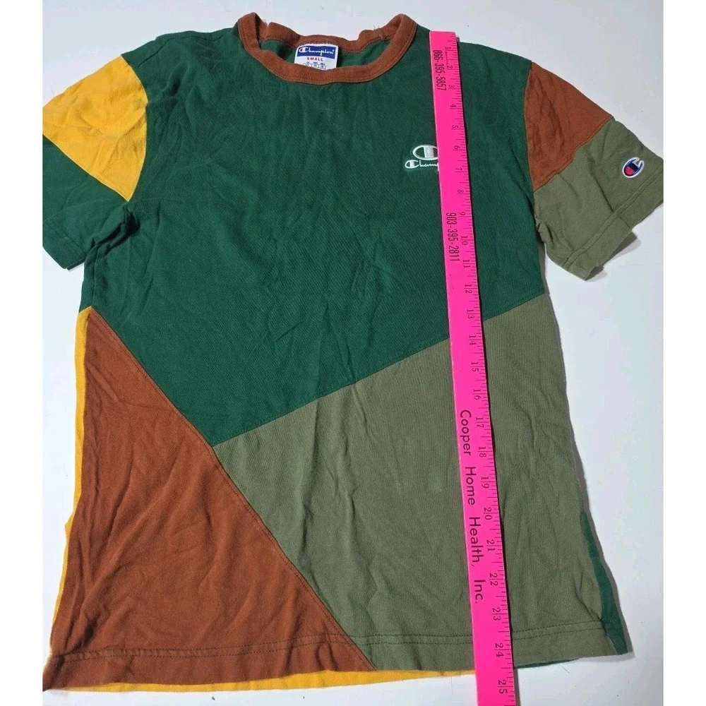 Champion Multi-Color Striped Mens T-Shirt Size Small 80s‎ 90s Colorblock - Picture 6 of 9